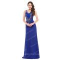 New Arrival GK mais recente sem mangas de gola em forma de Chiffon Blue Long Prom Dress GK000017-1